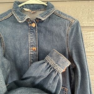 H&M denim jacket with ruffled sleeves
